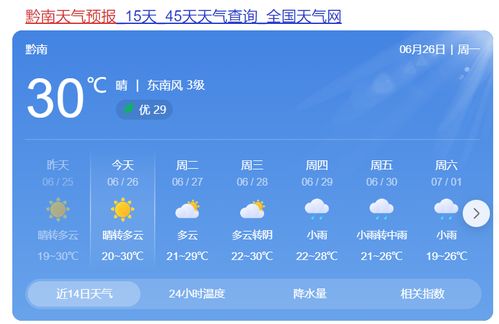 贵阳天气预报15天查询（贵阳贵州天气预报一周）